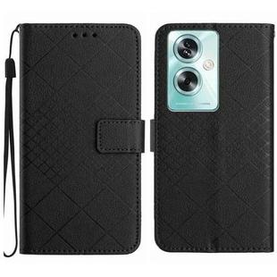 For OPPO A79 5G Rhombic Grid Texture Leather Phone Case(Black)