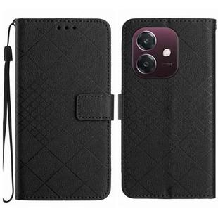 For OPPO A3 4G Global / 5G Global Rhombic Grid Texture Leather Phone Case(Black)