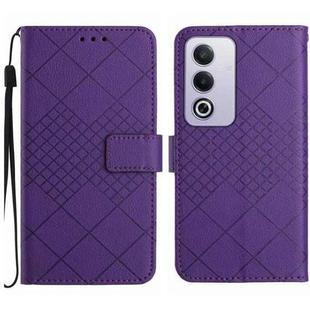 For OPPO A80 EU / A3 Pro Global Rhombic Grid Texture Leather Phone Case(Purple)