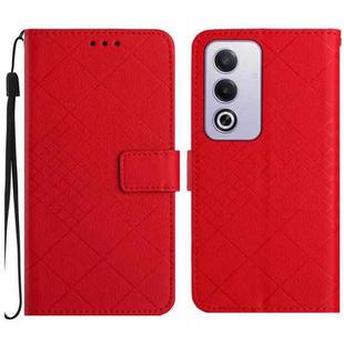 For OPPO A80 EU / A3 Pro Global Rhombic Grid Texture Leather Phone Case(Red)