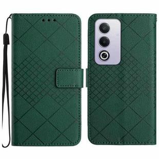 For OPPO A80 EU / A3 Pro Global Rhombic Grid Texture Leather Phone Case(Green)