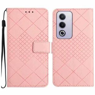 For OPPO A80 EU / A3 Pro Global Rhombic Grid Texture Leather Phone Case(Pink)