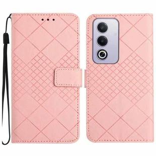 For OPPO A3 Pro 5G India / K12x 5G Global Rhombic Grid Texture Leather Phone Case(Pink)