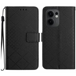 For OPPO Reno13 F 5G Rhombic Grid Texture Leather Phone Case(Black)