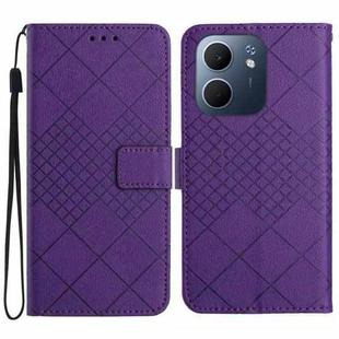 For OPPO A5x 4G Global / 5G Global Rhombic Grid Texture Leather Phone Case(Purple)