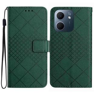 For OPPO A5x 4G Global / 5G Global Rhombic Grid Texture Leather Phone Case(Green)