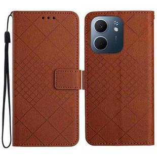 For OPPO A5x 4G Global / 5G Global Rhombic Grid Texture Leather Phone Case(Brown)