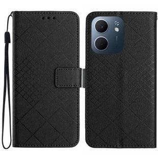 For OPPO A5x 4G Global / 5G Global Rhombic Grid Texture Leather Phone Case(Black)