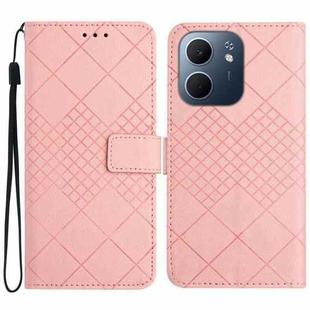 For OPPO A5x 4G Global / 5G Global Rhombic Grid Texture Leather Phone Case(Pink)