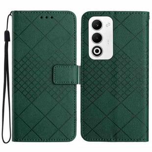 For OPPO A5 5G Global Rhombic Grid Texture Leather Phone Case(Green)