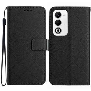 For OPPO A5 5G Global Rhombic Grid Texture Leather Phone Case(Black)