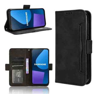 For Fairphone 5 Skin Feel Calf Texture Card Slots Leather Phone Case(Black)