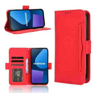 For Fairphone 5 Skin Feel Calf Texture Card Slots Leather Phone Case(Red)