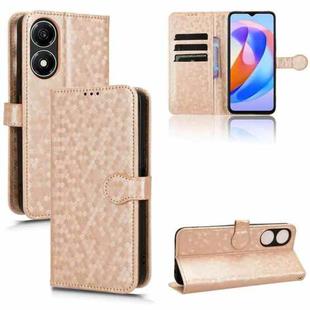 For Honor X5 Plus / Play 40C 5G Honeycomb Dot Texture Leather Phone Case(Gold)