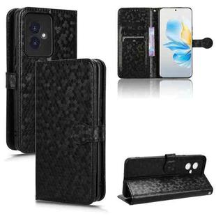 For Honor 100 5G Honeycomb Dot Texture Leather Phone Case(Black)