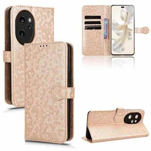 For Honor 100 Pro 5G Honeycomb Dot Texture Leather Phone Case(Gold)