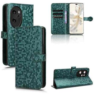 For Honor 100 Pro 5G Honeycomb Dot Texture Leather Phone Case(Green)