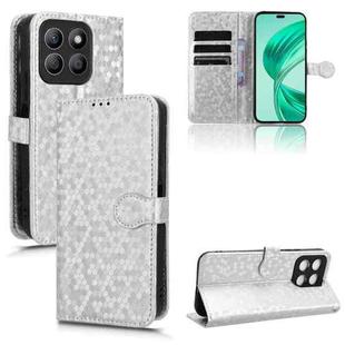 For Honor X8b Honeycomb Dot Texture Leather Phone Case(Silver)