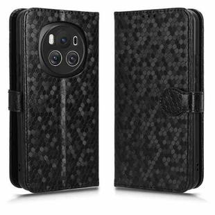 For Honor Magic6 Honeycomb Dot Texture Leather Phone Case(Black)