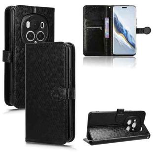 For Honor Magic6 Pro Honeycomb Dot Texture Leather Phone Case(Black)