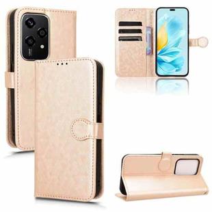 For Honor 200 Lite Global Honeycomb Dot Texture Leather Phone Case(Gold)