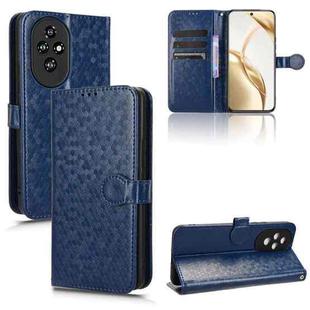 For Honor 200 5G Honeycomb Dot Texture Leather Phone Case(Blue)