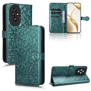 For Honor 200 5G Honeycomb Dot Texture Leather Phone Case(Green)