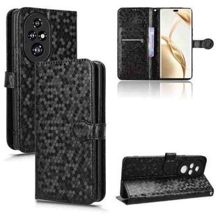 For Honor 200 Pro Honeycomb Dot Texture Leather Phone Case(Black)