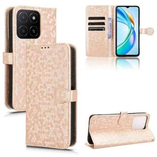 For Honor X5b 4G / X5b Plus 4G Honeycomb Dot Texture Leather Phone Case(Gold)