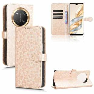 For Honor X9c 5G / Magic7 Lite 5G Honeycomb Dot Texture Leather Phone Case(Gold)