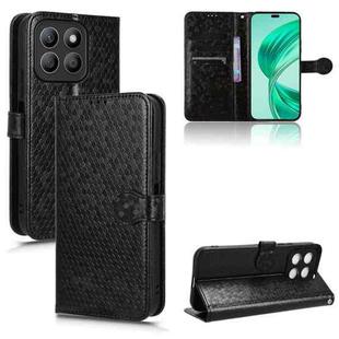 For Honor X8c 4G Honeycomb Dot Texture Leather Phone Case(Black)