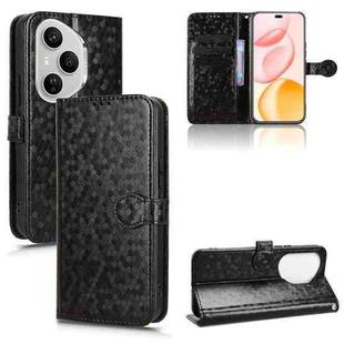 For Honor 400 Pro Global 160.8mm Honeycomb Dot Texture Leather Phone Case(Black)
