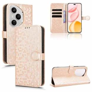 For Honor 400 Pro Global 160.8mm Honeycomb Dot Texture Leather Phone Case(Gold)