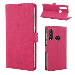 For Huawei Y7p / P40 lite E ViLi Side Button Magnetic Suction Type Shockproof TPU + PU Horizontal Flip Protective Case with Card Slot & Holder & Wallet(Rose Red)