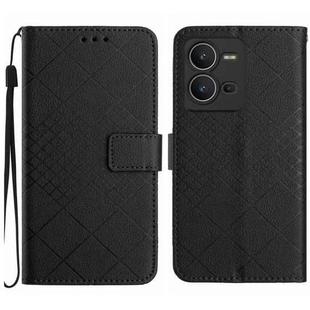 For vivo V25 5G / X80 Lite Rhombic Grid Texture Leather Phone Case(Black)