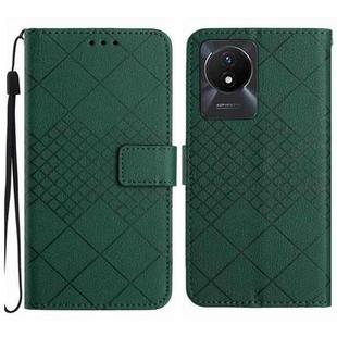 For vivo Y02 4G / Y02A / Y11 2023 Rhombic Grid Texture Leather Phone Case(Green)