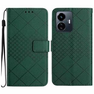 For vivo Y77 5G / Y77e 5G / Y22s 4G Global Rhombic Grid Texture Leather Phone Case(Green)