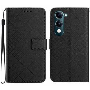 For vivo Y04 4G / Y29s 5G Rhombic Grid Texture Leather Phone Case(Black)