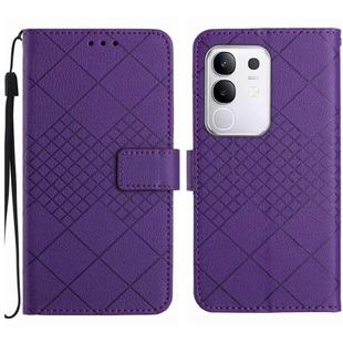 For vivo Y29 4G Global Rhombic Grid Texture Leather Phone Case(Purple)