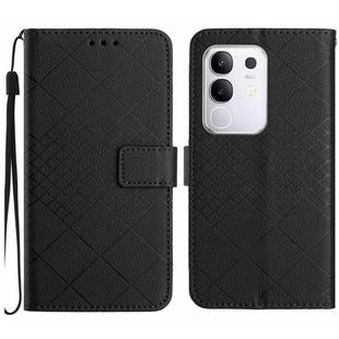 For vivo Y29 4G Global Rhombic Grid Texture Leather Phone Case(Black)