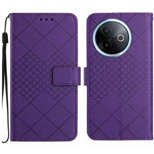 For vivo Y39 5G Global Rhombic Grid Texture Leather Phone Case(Purple)