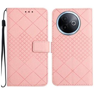For vivo Y39 5G Global Rhombic Grid Texture Leather Phone Case(Pink)