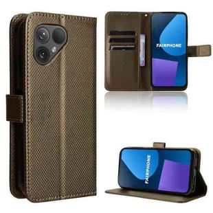 For Fairphone 5 Diamond Texture Leather Phone Case(Brown)