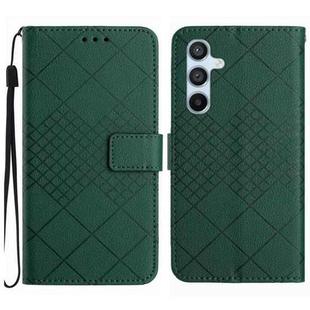 For Samsung Galaxy A05s Rhombic Grid Texture Leather Phone Case(Green)