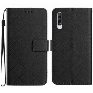 For Samsung Galaxy A50 / A50s / A30s Rhombic Grid Texture Leather Phone Case(Black)