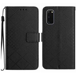 For Samsung Galaxy S20 Rhombic Grid Texture Leather Phone Case(Black)