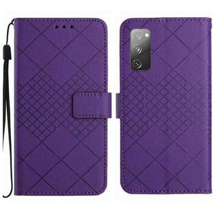 For Samsung Galaxy S20 FE 4G / 5G / 2022 Rhombic Grid Texture Leather Phone Case(Purple)