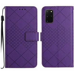 For Samsung Galaxy S20+ Rhombic Grid Texture Leather Phone Case(Purple)