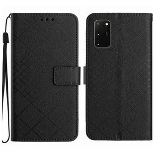 For Samsung Galaxy S20+ Rhombic Grid Texture Leather Phone Case(Black)