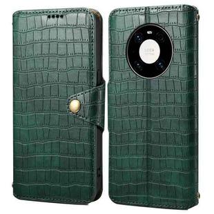 For Huawei Mate 40 Pro Denior Crocodile Texture Oil Edge Leather Phone Case(Green)